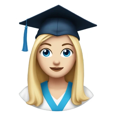 White girl with blue eyes and blonde hair graduate sticker