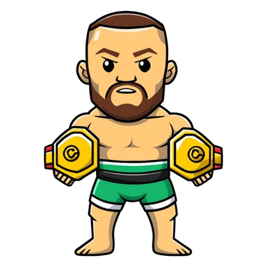Conor McGregor holding UFC championship belts sticker