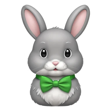 grey bunny with green bowtie sticker