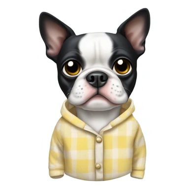 Boston terrier wearing pajamas sticker