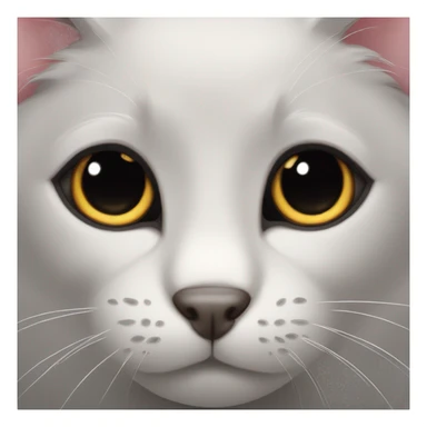 black cat with big puppy eyes sticker