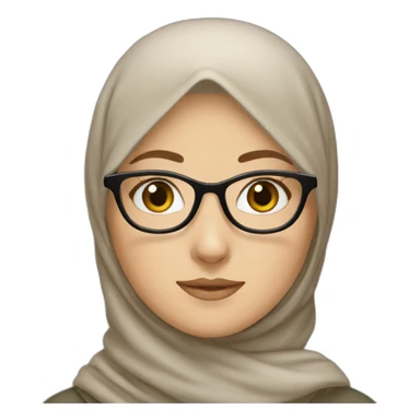 a white girl with hijab and glasses sticker