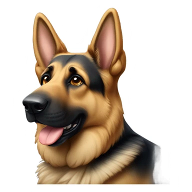 German shepherd with one ear down sticker