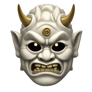 marble japanese oni mask sticker