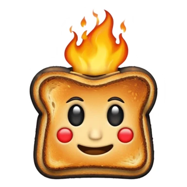 flaming burnt toast sticker