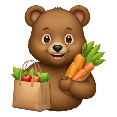 iphone bear emoji with grocery sticker