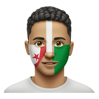 Algerian flag in person's face sticker