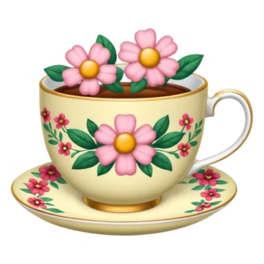 Floral print teacup  sticker