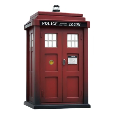 English-red-police-box sticker