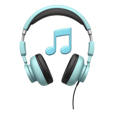 Minimalist headphones with a floating eighth note, soft lines, pastel background, symbolizing music as relaxation. sticker