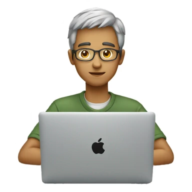 Aged 20yo boy coding on the macbook sticker