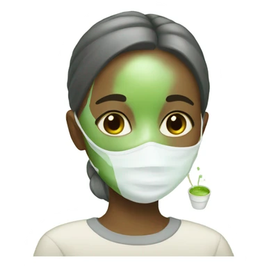  Blind Girl wearing a face mask drinking matcha  sticker