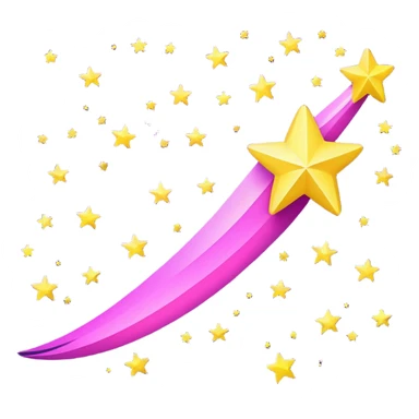 purple-pink shooting star, yelow stars sticker