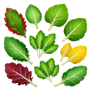 different salad leaves different colors  sticker