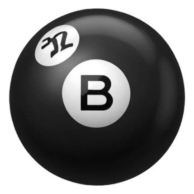 Black pull Ball with MB written on it sticker