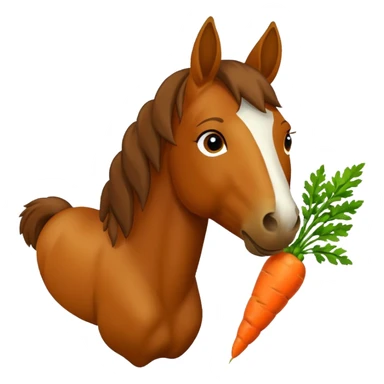 Horse eating carrot sticker
