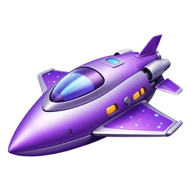 glitter purple spaceship sticker