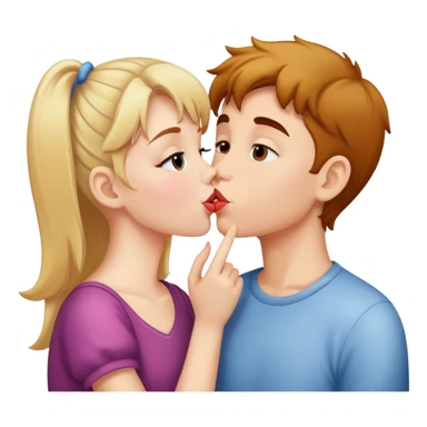 Girl giving kisses to a boy  sticker