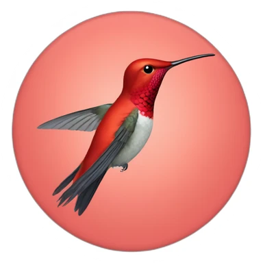 hummingbird red in circle sticker