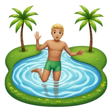 swimming in park sticker