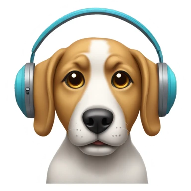 dog with headphones sticker