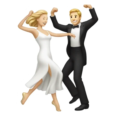 White Man and white woman dancing sticker