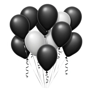 birthday sign in black and white ballons sticker