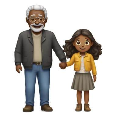 Grandad and granddaughter  sticker