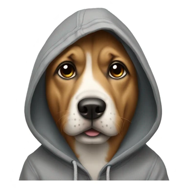 Dog wearing a hoody sticker