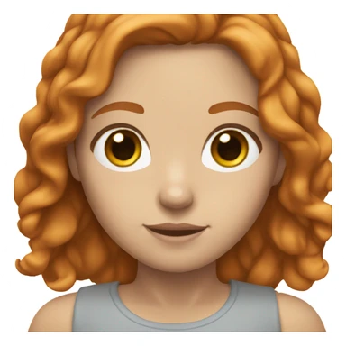 White girl with ginger hair with brown eyes and brown eyebrows sticker
