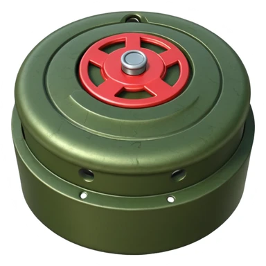 military green anti-personnel mine sticker
