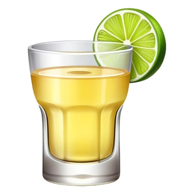 Tequila shot with lime sticker