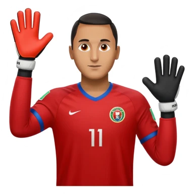 Keylor NavasK camisa roja de Costa Rica  y guantes de portero sticker