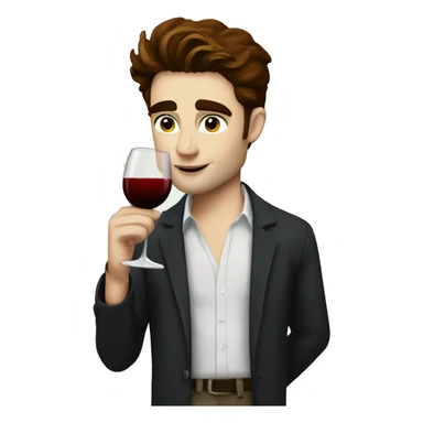 edward cullen drinking wine sticker