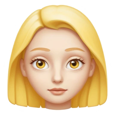 Create a high-quality iPhone-style emoji of a white person's face, with yellow eye cream clearly applied under both eyes, realistic shading and smooth gradient colors, cute rounded 3D cartoon style, subtle and natural facial expression, simple white background, high-resolution.
 sticker