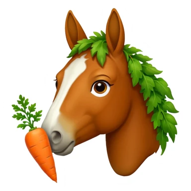 Horse eating carrot sticker