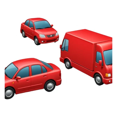create a realistic emoji showing a logistic car in a trafic situation sticker