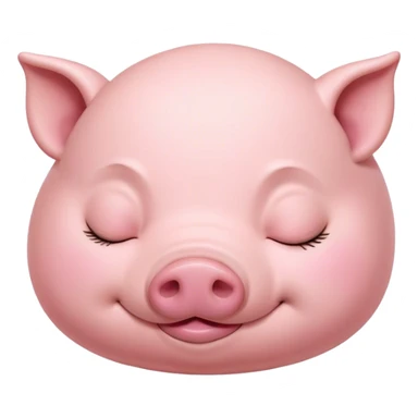 Meme-Worthy Cute Sleeping Pig Portrait Emoji, Head resting peacefully with a contented smile, showcasing a delightfully stout build and a luxuriously soft rosy-pink hide, eyes shut in a serene, restful nap, Simplified yet hilariously adorable features, highly detailed, glowing with a soft, drowsy light, high shine, relaxed and utterly lovable, stylized with an air of playful laziness, bright and heartwarming, soft glowing outline, capturing the essence of a comically sleepy pig, so meme-worthy it feels like it could instantly become the next viral sensation of adorable slumber! sticker