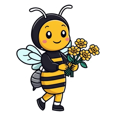 Female bee on a Mother’s Day walk sticker