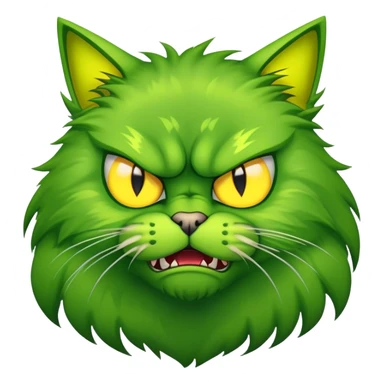 toxic green angry cat sticker