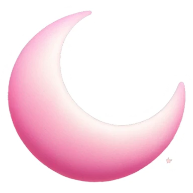 Pink crescent moon with sparkly white clouds sticker