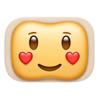 single adhesive bandage in light beige tone, rectangular with rounded edges and a small padded center, slightly textured surface with subtle perforation dots on each end, positioned flat, no face, no skin or wound, apple emoji style, soft lighting, subtle shadows, emoji scale sticker