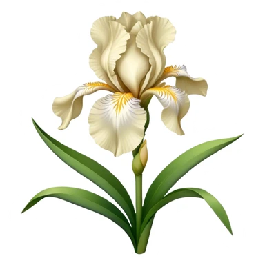 big bouquet Cream Iris, luxuriant, leaf, bud sticker