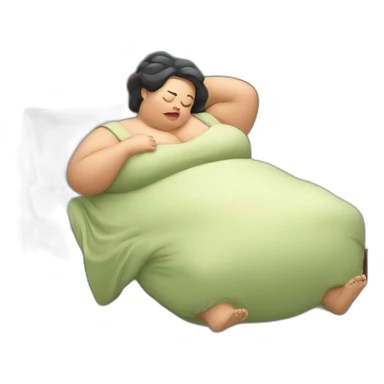 A fat lady sleep sticker
