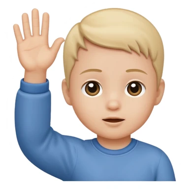 Baby raising hand sticker