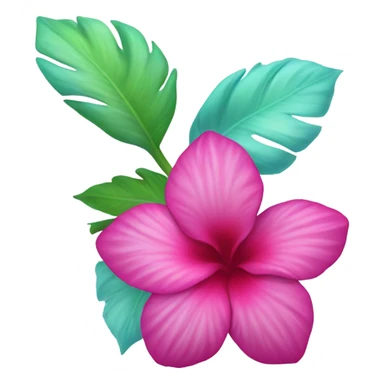 Realistic magenta,hot pink,tiffany blue and mint green Hawaiian flower isolated.  sticker