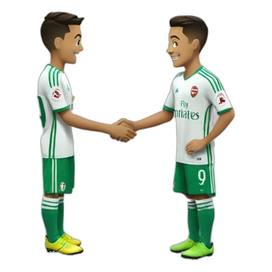 handshake Ozil #10 with Osman #9 sticker