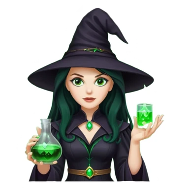 Nicole Kidman making green glowing potion in witch costume sticker