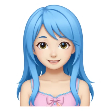 Blue Pastel Gyaru Summer Girl sticker