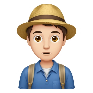 confused tourist full body, normal clothes sticker